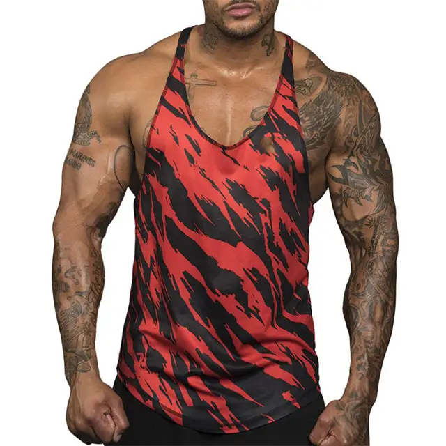 Camicia da uomo in palestra canotta con montante e canotte per allenamento Fitness Spandex Design personalizzato da uomo in palestra canotta canotta canotta canottiera