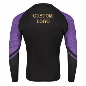 Wholesale Custom Logo Long Sleeve Rashguard for Men Printed <strong>Surf</strong> Sports Spandex UPF 50+ BJJ Custom <strong>Print</strong> for Sports Athletes - Product Image 2
