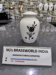 Urna Funeraria de Aluminio Pintada a Mano con Diseño Floral para Mascotas - Product Image 3