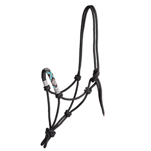 Colorido Color negro hecho a mano caballo cuerda con cuentas Halter con anudado Noseband caballo cuentas cuerda Halter Ho - Product Image 1