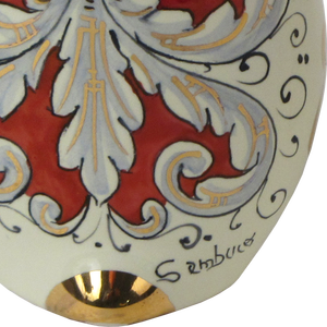 SAMBUCO CERAMICS Búho de Cerámica Hecho a Mano para Decoración del Hogar, 10 cm, Pintado a Mano con Oro Puro y Brillo Metálico Rojo - Product Image 5