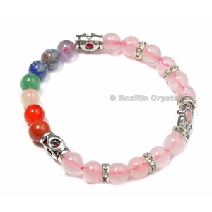 Best Value of <b>Chakra</b> Hamsha with Rose Quartz <b>Bracelets</b> : <b>Chakra</b> Hamsha with Rose Quartz <b>Bracelets</b> For Sale - Product Image 1