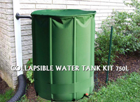 Tangki Air Terpal PVC Fleksibel 750L, Tong Penampung Air Hujan Lipat, Pengumpul Air Hujan, Sistem Pengumpulan Air Hujan