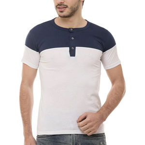 T-shirt uni à manches courtes en coton confortable pour hommes, col en O, vente en gros et en ligne en usine - Product Image 5