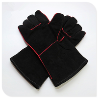 Guantes de soldadura de cuero de vaca genuino de 14 pulgadas Soldadura Mig y Tig y adecuados para parrilla de barbacoa y otros trabajos de protección contra incendios
