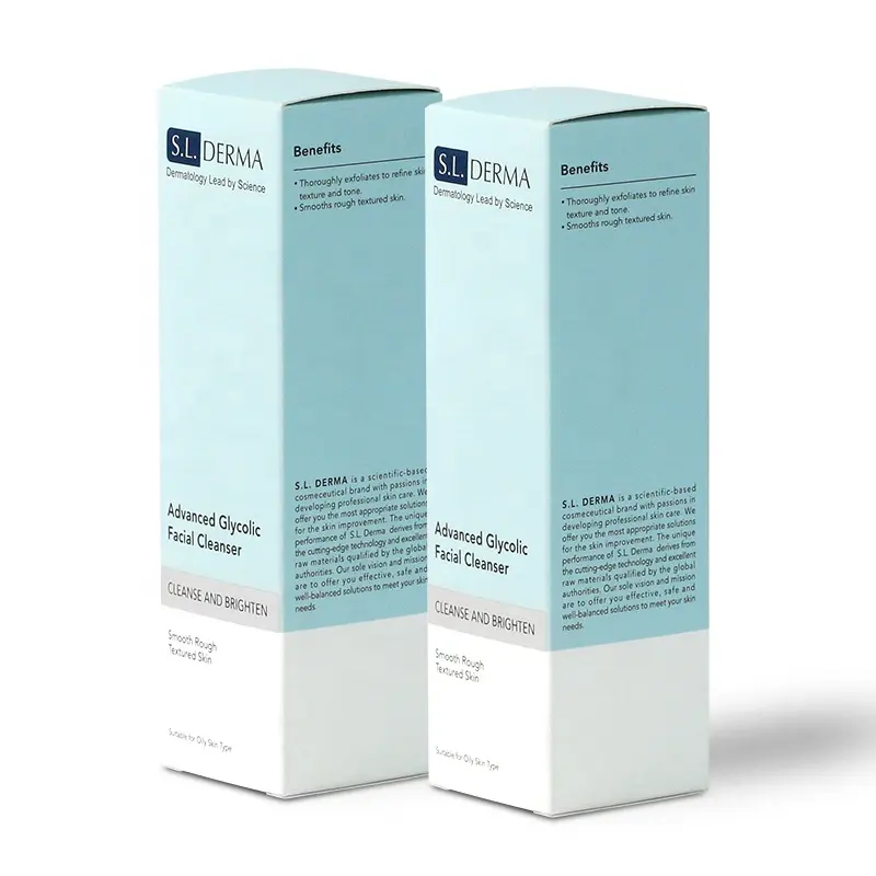 Benutzer definierte Logo weiße Pappe Umweltschutz Verpackung Handwerk Papier Box Hautpflege kosmetische Verpackung Box