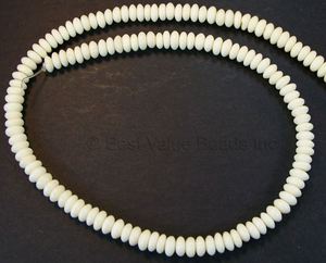 BONE BEADS White Saucer 6x3mm Bone 16 pulgadas Strand - Product Image 1