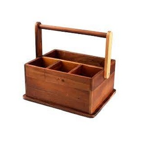 Soporte de cubiertos de bambú de forma rectangular con 4 compartimentos Soporte de cubiertos de hotel a precio aceptable - Product Image 1