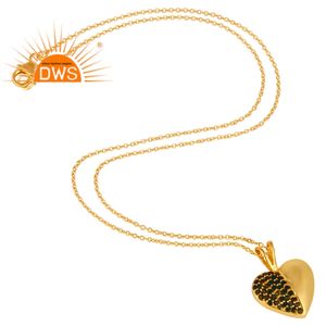 Collier pendentif tendance 2026 en argent sterling avec pierre précieuse naturelle tourmaline verte, motif cœur, pour femme, fabricant de bijoux - Product Image 3