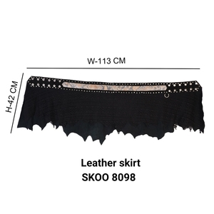 Minifalda de Cuero Plisada Bordada Sólida y Transpirable al por Mayor para Mujer, Ropa de Calle Personalizada, Cintura Natural Informal - Product Image 1