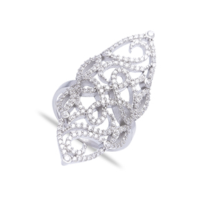 รูปแบบที่ไม่ซ้ำสไตล์ลูกบาศก์เพทายผู้หญิงแหวนหรูหราขายส่งที่ทำด้วยมือ925เครื่องประดับเงินสเตอร์ลิง - Product Image 2