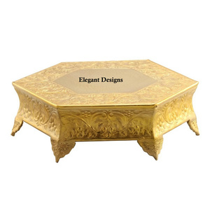 Soporte de Metal para Tartas, base decorativa de lujo hecha a mano con revestimiento de polvo blanco, forma redonda - Product Image 6