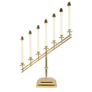 Candelabro de latón de alta calidad con tres brazos, suministros de Iglesia, India, nuevo estilo - Product Image 3