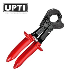 UPTI Taiwan-Made High Quality Red <b>Ratchet</b> Action <b>Cable</b> <b>Cutter</b> Effort-Saving Hand Tool Model HW402371/325 - Product Image 1