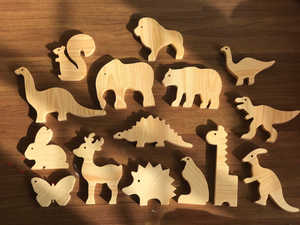 Collection d'animaux en bois pour enfants, accessoire de jeux, création d'un ambiance mignonne - Product Image 2