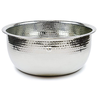 Grands bols de pédicure de spa en acier inoxydable à l'intérieur martelé à l'extérieur noir Bols de pédicure de luxe