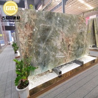 Dalle de marbre vert jade naturel au design moderne Décoration de fond écologique polie Grande dalle Design graphique de taille personnalisée