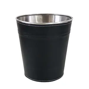 PU Leather Covered <b>Stainless</b> <b>Steel</b> Ice Bucket or <b>Wine</b> <b>Cooler</b> Manufacturer and Supplier From India - Product Image 1