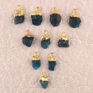 Breloques en Apatite brute naturelle 100%, connecteurs de breloques en pierre de naissance, 25 pièces - Product Image 4