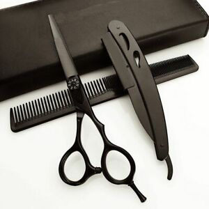 Professional High Quality Barber and Thinning Scissors In Black Titanium Color Hair Scissor With Stainless Steel For Custom <b>Log</b> - Product Image 5