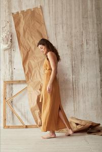 Square Collar Sleeveless Floor-Length Linen Casual <b>Boho</b> Loose Fit Solid Color Breathable <b>Summer</b> Women's <b>Dress</b> Plain Dyed Woven - Product Image 2