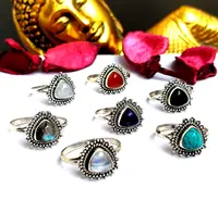 Anelli castone fatti a mano bellissimo Design Mix gemma lotto anelli in pietra naturale argento 925