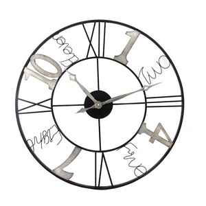Horloge murale en fil de fer forme ronde horloge décorative à la main Offre Spéciale Designer décoratif fantaisie métal horloge murale - Product Image 6