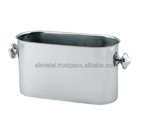 Acier inoxydable de qualité de luxe pour seau à champagne et à bière Organisateur de stockage de bouteilles portable Matériau métallique entièrement personnalisable - Product Image 1