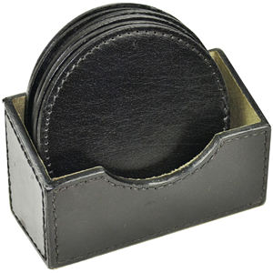 Debossed โลโก้เปล่า Pu หนัง Coaster - Product Image 6