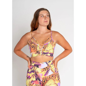 บราออกกำลังกายพิมพ์ลายผีเสื้อแบบกำหนดเอง OEM ออกแบบลายดอกไม้ตามสั่ง - Product Image 1