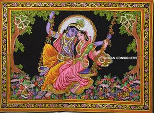 Tapiz de Algodón Hecho a Mano, Tradicional, Hermoso, Póster Pequeño para Colgar en la Pared, Múltiples Colores, Decoración del Hogar, por Proveedores Indios - Product Image 3