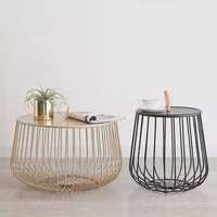 Mesa de Centro de Hierro Metálico Duradera y Ecológica de Estilo Americano Moderno, Color y Tamaño Personalizables para la Sala de Estar, Decoración del Hogar, en Oferta