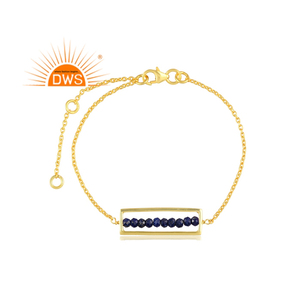 925 argent Sterling naturel Lapis Lazuli perles Bracelet de pierres précieuses pour femmes bijoux pour femmes cadeau pour elle - Product Image 1