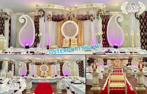 Mandap de Boda con Tema de Maharani de Bollywood, Mandap de Boda Real de Maharani del Reino Unido, Diseñador de Mandap de Boda de Bollywood, Mandap de Fibra de Boda de Bollywood de EE. UU. - Product Image 4
