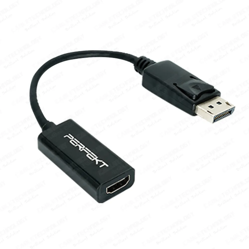 สายอะแดปเตอร์ HDTV คอมพิวเตอร์ /Mac/ 4K30Hz /Xbox/ เล่นเกมสายสีดำ20ซม. DisplayPort (DP) เป็น HDMI PS5