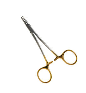 1 boîte de porte-aiguille chirurgicale, en carbure de tungstène, T.C Porte-aiguille 0.sey dentelé, droit, en acier inoxydable, approuvé CE, 13cm - Product Image 1