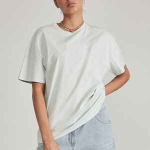 Tops pour femmes OEM, extensibles dans quatre sens, ajustés, col rond, col roulé, manches courtes, t-shirts pour femmes - Product Image 6