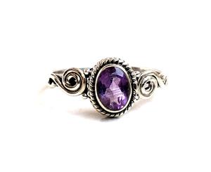 Bagues romantiques en argent sterling 925 avec améthyste naturelle et perle pour fêtes et cadeaux à Jaipur - Product Image 3