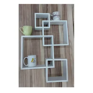 Modern style 4 cube intersecting wall pipe shelf mounted floating shelves (AMERICAN HOME DECOR)