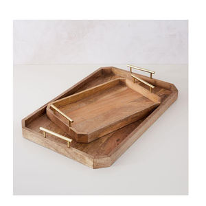 Bandeja de madera con forma geométrica hecha a mano, juego de 12 unidades, venta directa de fábrica, venta al por mayor - Product Image 1