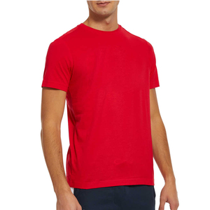 เสื้อยืดผู้ชาย OEM ผ้าฝ้าย 95% ผสมอีลาสเทน 5% ทรงโค้งชายเสื้อ เสื้อยืดคอกลมทรงยาวสำหรับผู้ชาย - Product Image 1