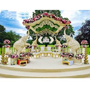 Precioso Mandap de elefante para boda al aire libre, accesorio para boda, Gujarati, indio, elefante tallado de madera, Colmillo, boda - Product Image 1