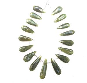 Pierre précieuse en Vessonite naturelle, 1 brin, 17 pièces, perles de Briolette à facettes en forme de poire, fabrication de bijoux faits à la main - Product Image 4