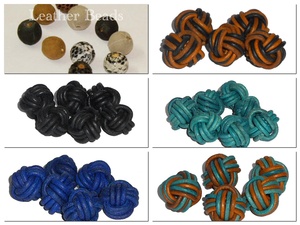 Bulk Buy Handmade Braided <b>Leather</b> Beads for Finish Reptile Style Round Shape DIY Craft Project Jewelry Findings Wholesale - Product Image 5