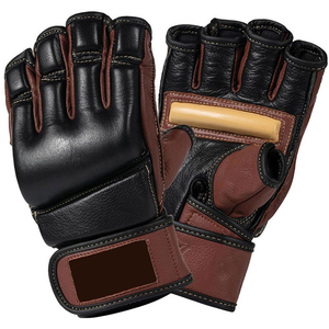 Gants de boxe MMA en cuir demi-doigts pour hommes pour l'entraînement - Product Image 6