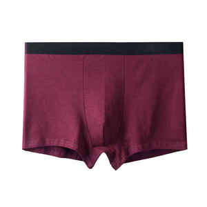 Customizable 100% Men's Stretchable Boxing Shorts Cotton-Filled Blank Underwear with Black Upper <b>Strips</b> and <b>Fabric</b> Lining - Product Image 2