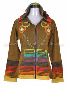 Sudadera con capucha para mujer CSWJ 196, prenda Bohemia con estampado de enzima, corte de cuchilla - Product Image 4