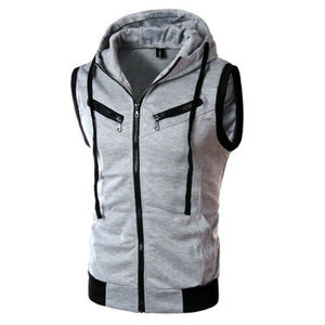Sudadera con capucha para hombre, chaqueta sin mangas con cremallera, chaleco, Sudadera con capucha, abrigo deportivo - Product Image 1