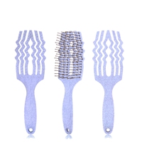 Peigne de Massage en paille de blé écologique, 1 pièce, Transparent, retire les nœuds, brosse à cheveux, couleur Macaron, creux, à Six griffes