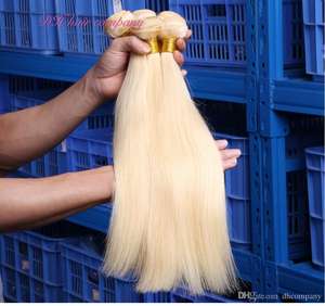 HAMDAAN IMPEX 613 Blonde Remy 30 Pouces Doux Main Sentiment Indien Raw Extension de Cheveux Humains Perruques Vague Raw Paquet de Cheveux Humains Indiens - Product Image 5